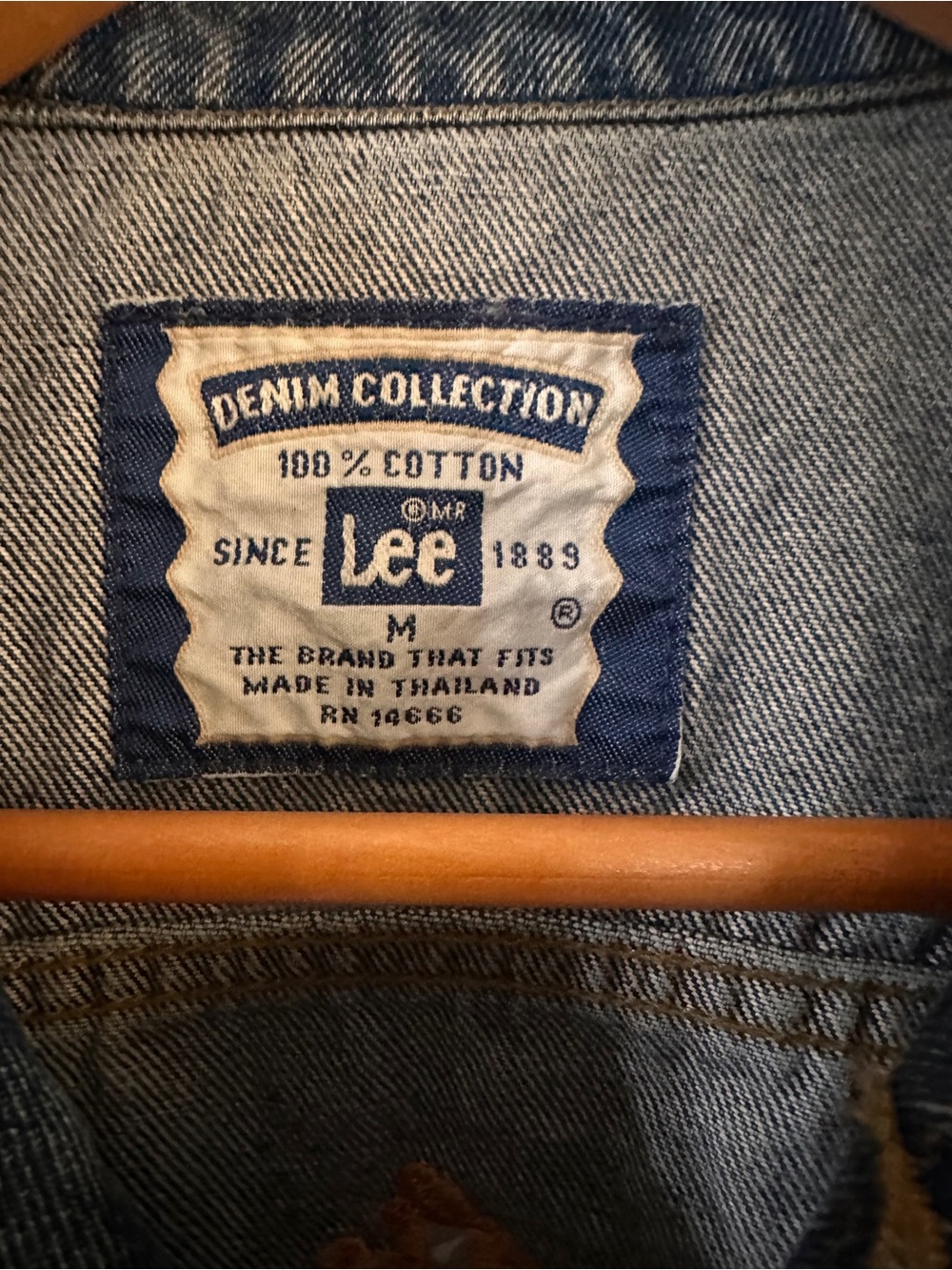Denim Trucker Jacket in Medium Blue - Embroidered  Allman Brothers - Picture 3 of 5